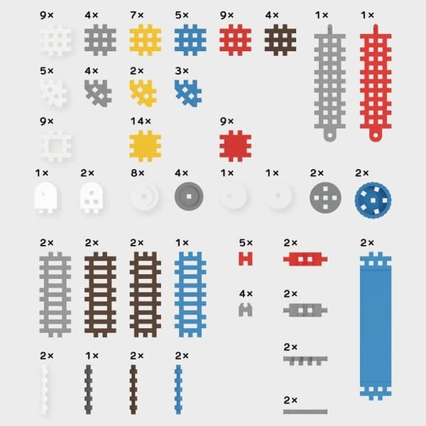 Marioinex Mini Vaffel Byggeklodser, 140 dele