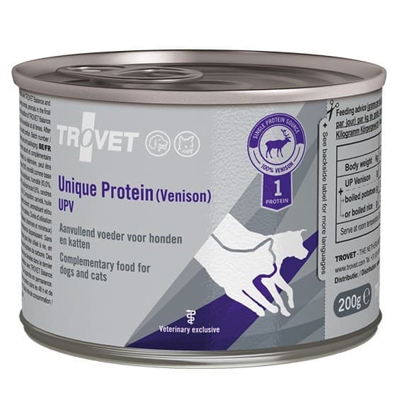 TROVET Unique Protein UPV Vildt - vådfoder til hunde og katte - 200 g