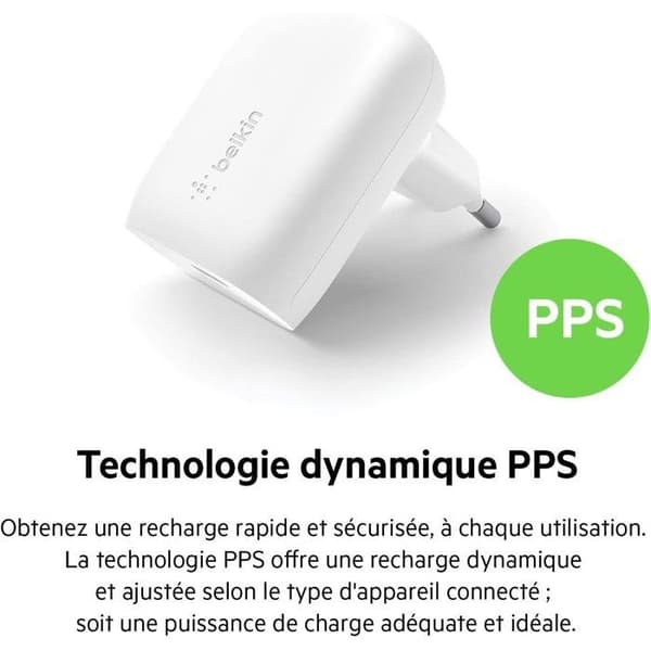 Vægoplader - BELKIN - USB-C - 30W - Hvid