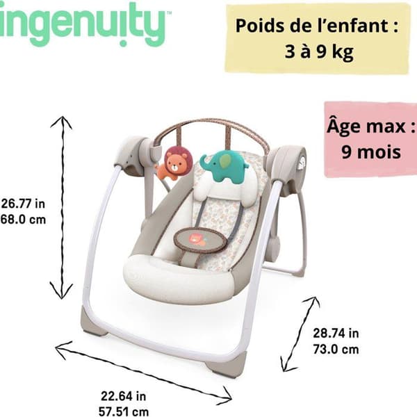 INGENUITY Kompakt gynge Cozy Kingdom™