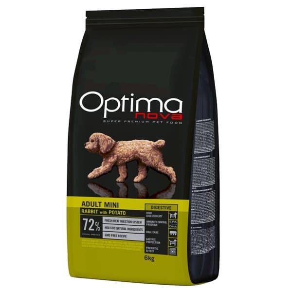 OPTIMANOVA Adult Mini Digestive Kanin & Potatis - torrfoder för hundar - 6 kg