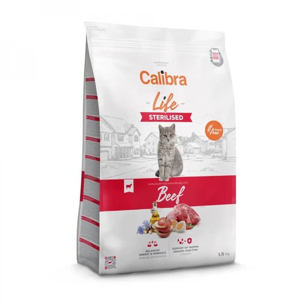 CALIBRA Cat Life Sterilised Beef - tørfoder til katte - 1,5 kg