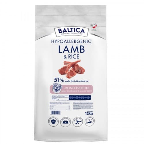 BALTICA Nutraceutic Hypoallergenic L/XL Lam med ris - tørfoder til hunde - 12 kg