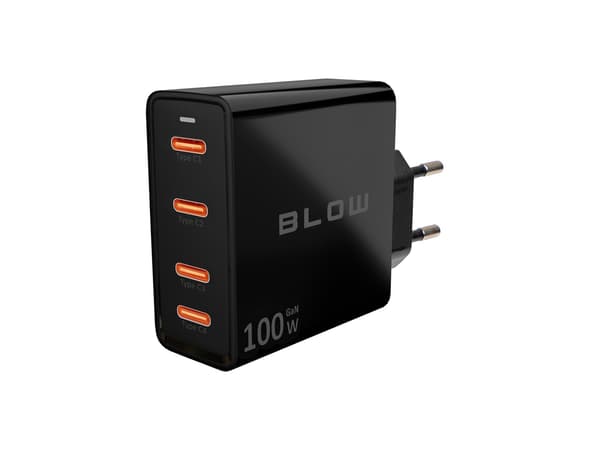 Vægoplader USB-Cx4 PD 100W GAN sort