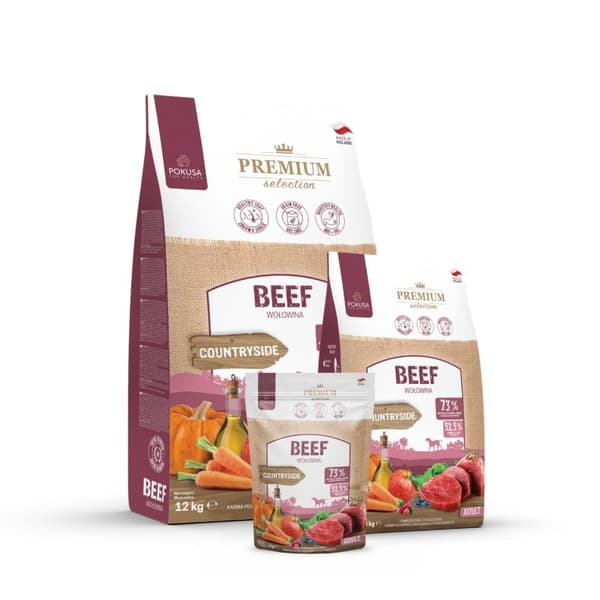 POKUSA Premium Selection Beef Adult - torrfoder för hundar - 3 kg
