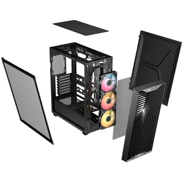 PC-chassi - CORSAIR - 3200D RS ARGB - Midi Tower - 3 RS120 ARGB-fläktar - Grå