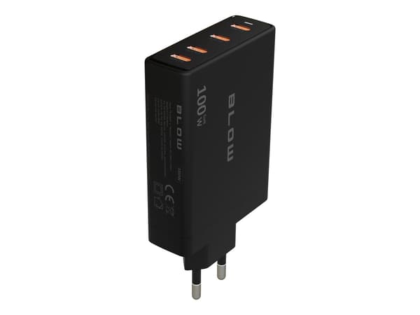 Vægoplader USB-Cx4 PD 100W GAN sort