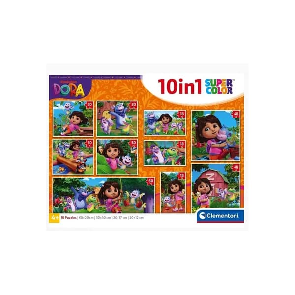 CLEMENTONI - 10 i 1 puslespil - Dora
