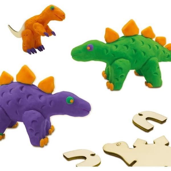 Modelleringspasta - dinosaurieskelett i trä