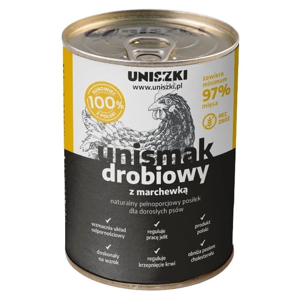 UNISZKI UNIsmak Mono Fjäderfä - våtfoder för hundar - 400 g