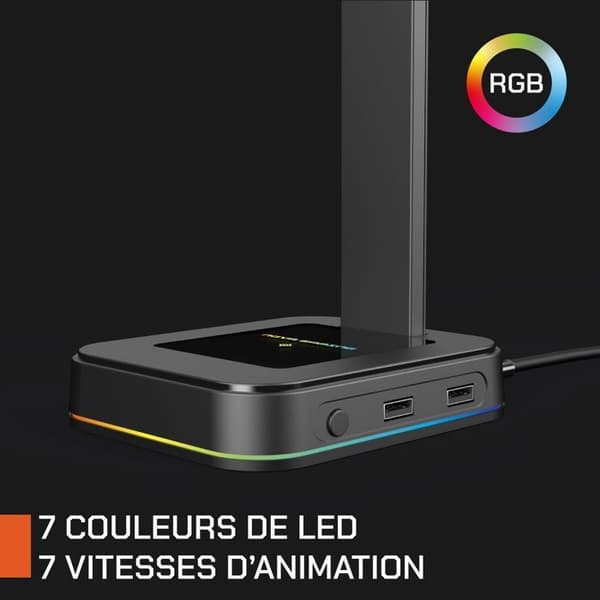 Stativ för gamingheadset - NOVA GAMING - Hydra - Universalstativ - RGB LED - Svart