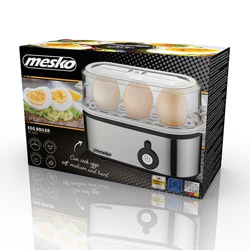 Mesko MS 4485 munankeitin 3 muna(a) 210 W Musta, Hopea, Läpinäkyvä