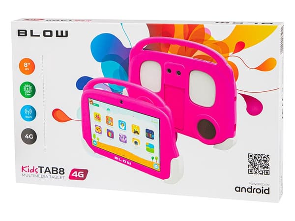 KidsTAB8 4G BLOW 4/64GB lyserød tablet + etui