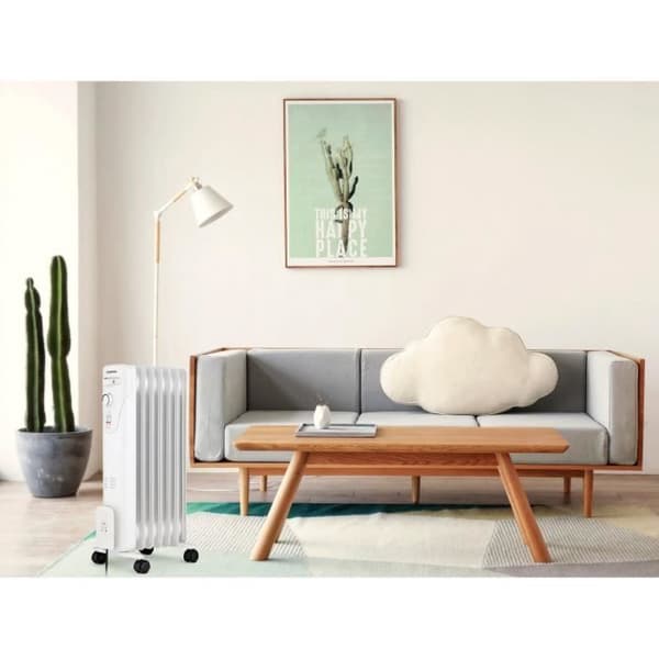 Elradiator oljebad 1500W Oceanic - 3 effekter - 7 element - Vit - Mobil