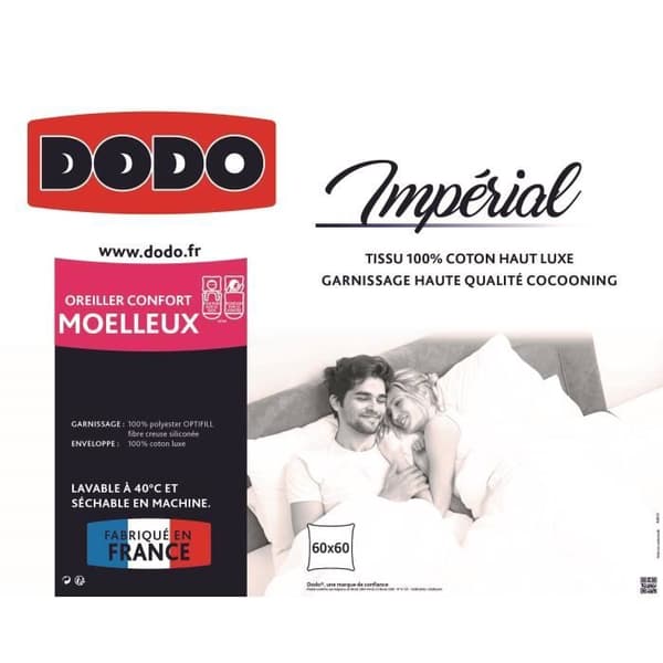 DODO Imperial Fluffig Kudde - 60 x 60 cm - Vit