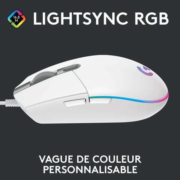 Spelmus - Trådbunden - Logitech G - G203 - Vit