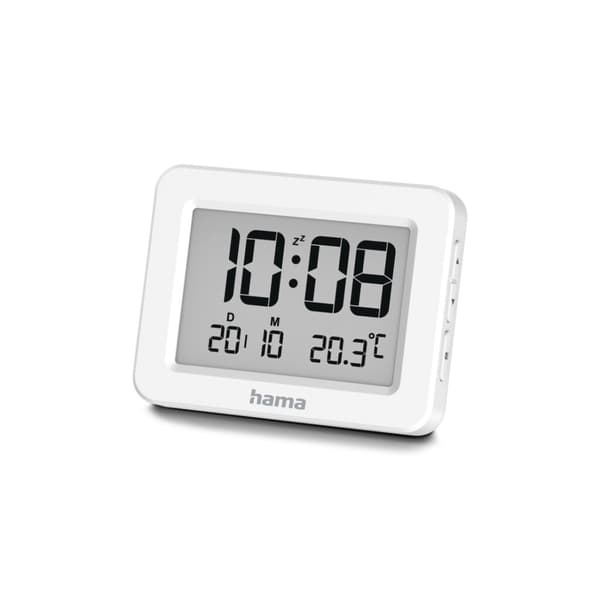 Hama Digital LCD Vækkeur Kos Hvid