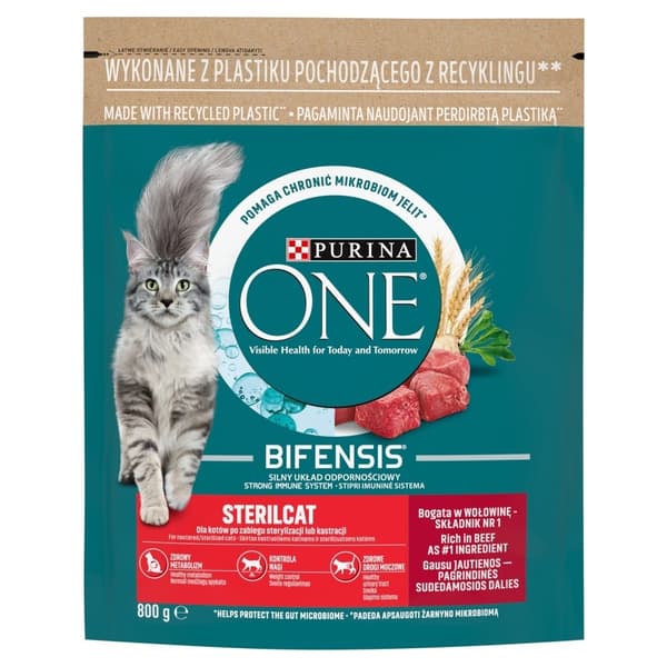 PURINA One Bifensis Sterilcat Oksekød - tørfoder til katte - 800 g