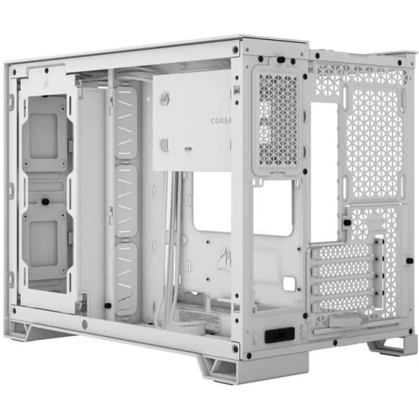 PC-chassi - CORSAIR - 2500X härdat glas Micro ATX dubbelkammarchassi - vit