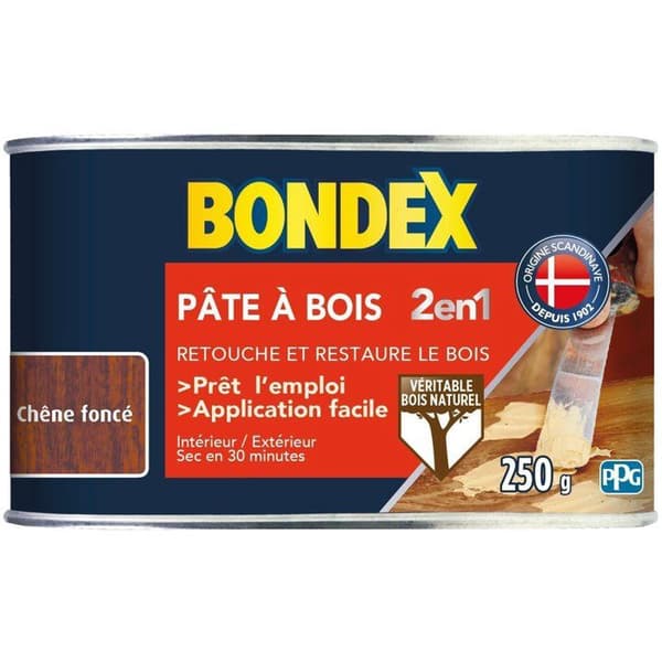 2-i-1 mørk egetræsfyld - BONDEX - 250g