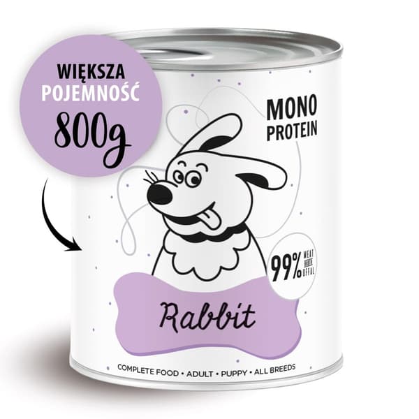 PET PAKA Pepe Rabbit - vådfoder til hunde - 800 g