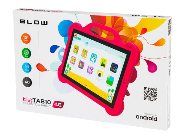 KidsTAB10 4G BLOW 4/64GB lyserød tablet + etui