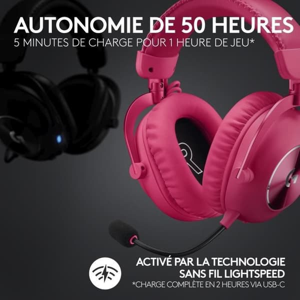 Langattomat pelikuulokkeet - Logitech G - Lightspeed - Vaaleanpunainen