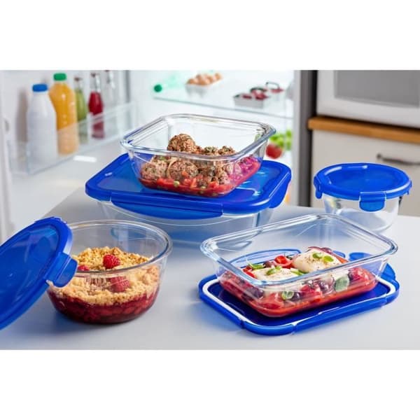 Set med 7 förvaringsbehållare - PYREX - Cook & Go - Glas - Lufttätt lock