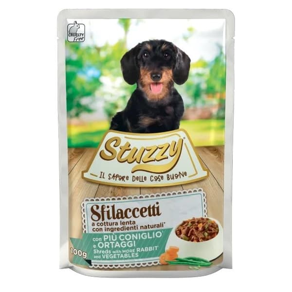STUZZY Strimler med kanin og grøntsager - vådfoder til hunde - 100 g