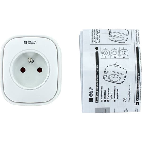 Stikkontakt - DELTA DORE - Nem stikkontakt - E16EM - 16A - Hvid