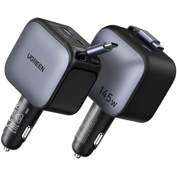 Billaddare - UGREEN - 145W - Med utdragbar kabel