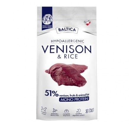 BALTICA Nutraceutic Hypoallergenic Vildtkød af mellemstore racer med ris - tørfoder til hunde - 3 kg