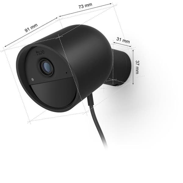 Smartkamera - Philips Hue - Udendørs - Kablet - Nattesyn - 2K - Desktop - Sort