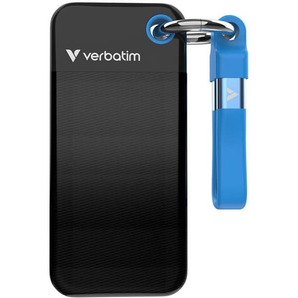 Ekstern SSD - VERBATIM - Pocket - 2TB - Sort/Blå
