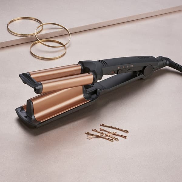 BaByliss Deep Waves Krøllejern Varm Sort, Orange 2,5 m