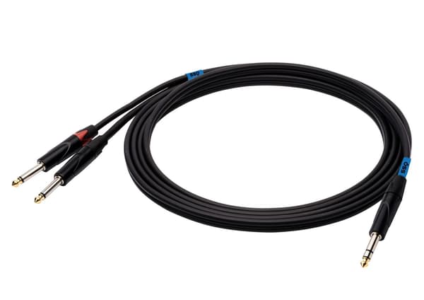 SSQ JSJM2 SS-1453 Kabel Jack Stereo - 2x Jack Mono 2 m Sort
