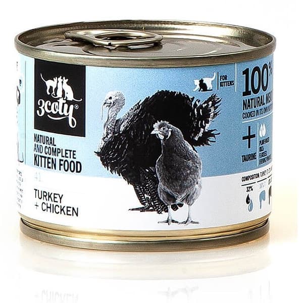3COTY 41. Kalkon och kyckling för kattungar - våtfoder för katter - 180 g