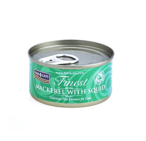 FISH4CATS Makrel med blæksprutte - vådfoder til katte - 70 g