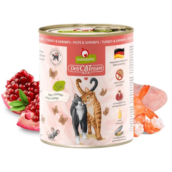 GRANATAPET DeliCATessen Kalkon och räkor - våtfoder för katter - 800 g