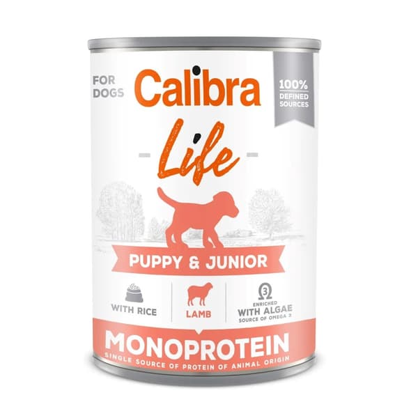 CALIBRA Dog Life Puppy&Junior Lamm & ris - våtfoder för hundar - 400 g