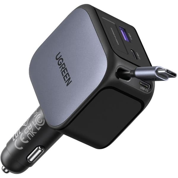 Billaddare - UGREEN - 145W - Med utdragbar kabel