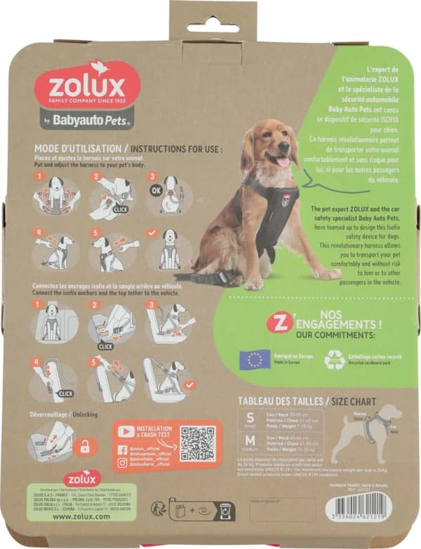 ZOLUX Travel Safe S röd - hundsele