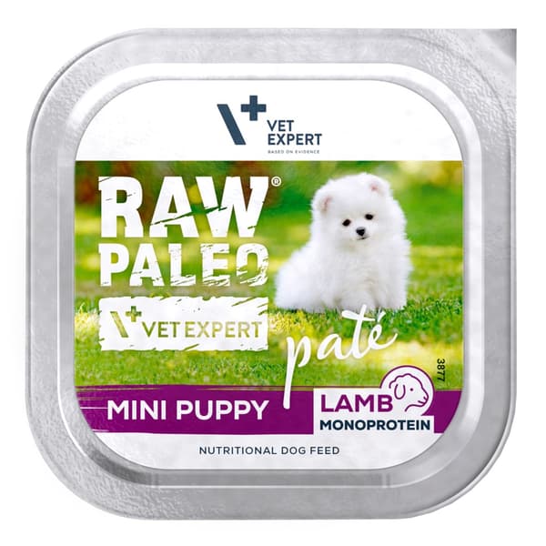 VETEXPERT Raw Paleo Pâte Mini Puppy Lamb - vådfoder til hunde - 150 g