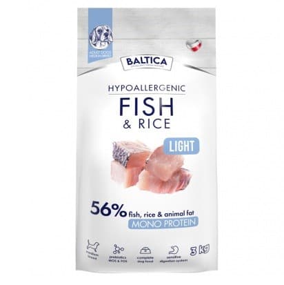 BALTICA Nutraceutic Hypoallergenic Light M Fisk med ris - torrfoder för hundar - 3 kg