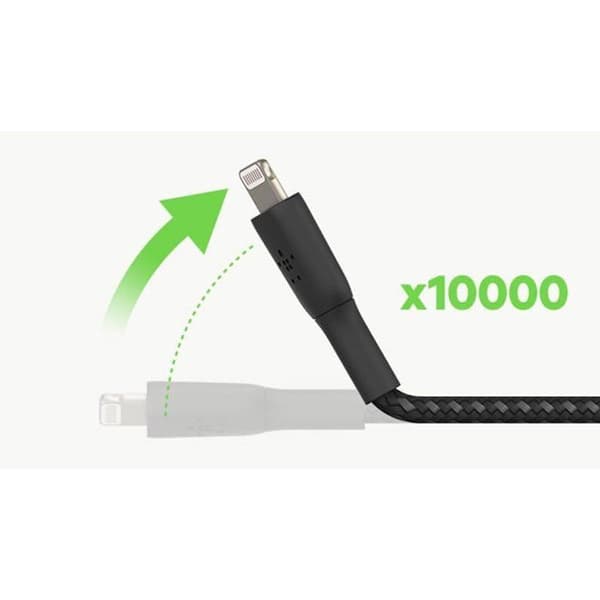 Punottu kaapeli - BELKIN - Lightning - USB-A - 2 m - Musta
