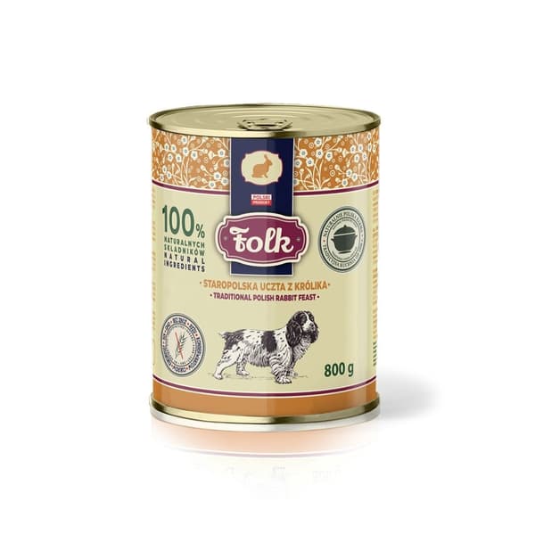 FOLK Traditionell polsk kaninfest - våtfoder för hundar - 800 g