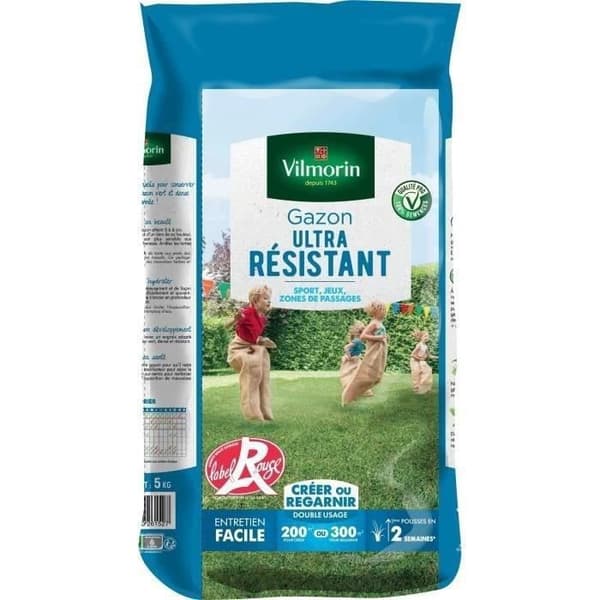 VILMORIN Ultra-resistente røde mærkede græsfrø - 5 kg