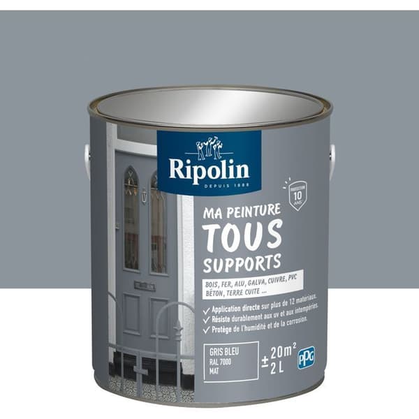 Multioverflademaling - Blågrå - RAL 7000 - Mat - Ripolin - 2L
