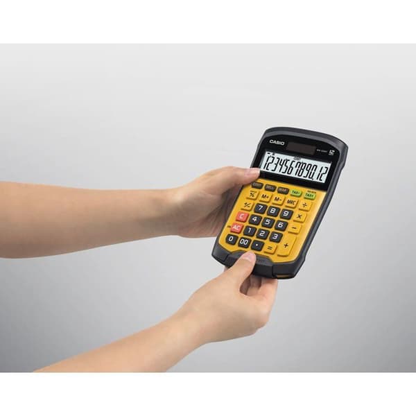 Bordskalkylator - CASIO - WM-320MT-W-EC - Solcellsdriven - Svart/Gul