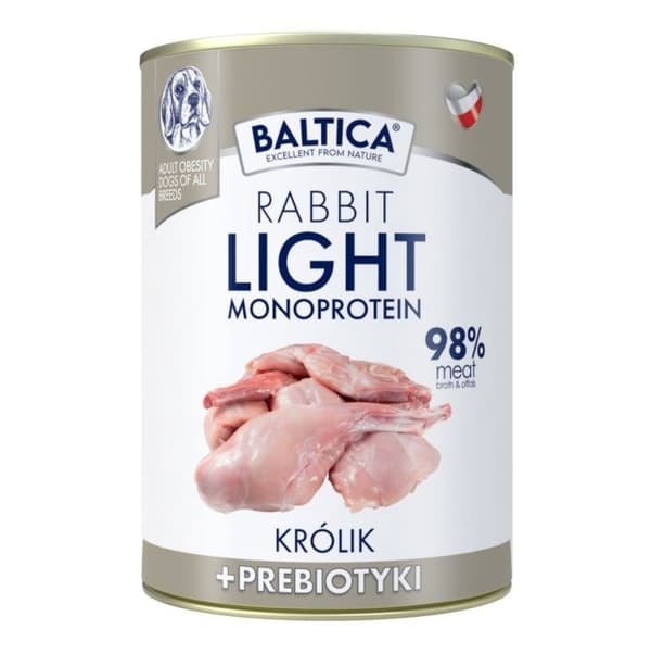 BALTICA Nutraceutic Monoprotein Light Kanin med præbiotika - vådfoder til hunde - 400 g